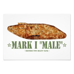 Mark I Mannelijke World War One Britse zware tank  Foto Afdruk