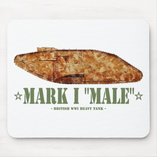 Mark I Mannelijke World War One Britse zware tank  Muismat (Voorkant)