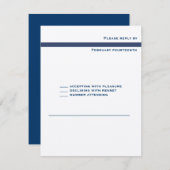 Mark Metallic Navy Bar Mitzvah Invitation Hebreeuw RSVP Kaartje (Voorkant / Achterkant)