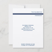 Mark Metallic Navy Bar Mitzvah Reception Kaart (Voorkant)