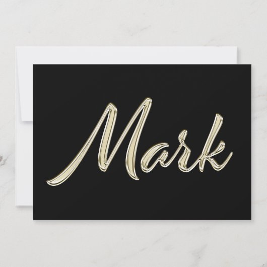 Mark Name white gold Handwriting Karte Kaart (Voorkant)