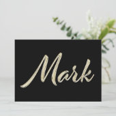 Mark Name white gold Handwriting Karte Kaart (Staand voorkant)