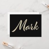 Mark Name white gold Handwriting Karte Kaart (Voorkant / Achterkant in situ)