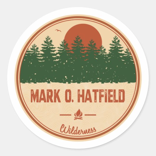 Mark O. Hatfield Wilderness Ronde Sticker (Voorkant)