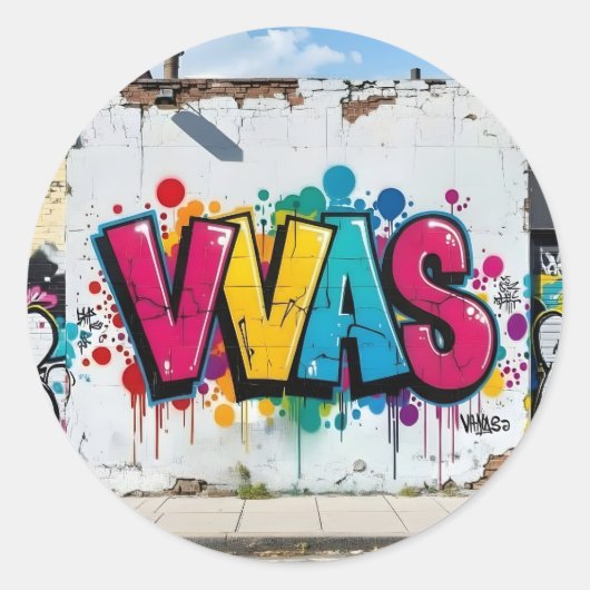 Mark Of The Studio – Levendige Graffiti Kunst Klas Ronde Sticker (Voorkant)
