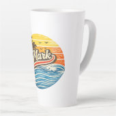 Mark Retro Sunset Naam Ontwerp Latte Mok (Rechterhoek)