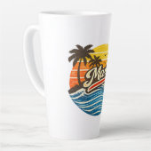 Mark Retro Sunset Naam Ontwerp Latte Mok (Linkerhoek)