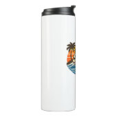 Mark Retro Sunset Naam Ontwerp Thermosbeker (Gedraaid links)