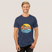 Mark Retro Sunset Name Design Tri-Blend Shirt (Voorkant volledig)