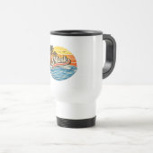 Mark Retro Zonsondergang Naam Design Reisbeker (Voorkant rechts)