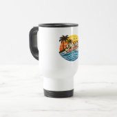 Mark Retro Zonsondergang Naam Design Reisbeker (Voorkant links)