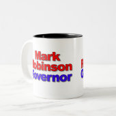 Mark Robinson voor gouverneur 2024 Tweekleurige Koffiemok (Voorkant links)