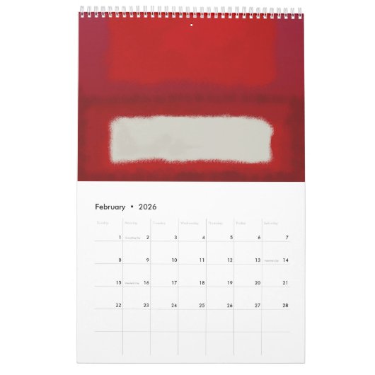 Mark Rothko art in digital style Kalender (Feb 2026)