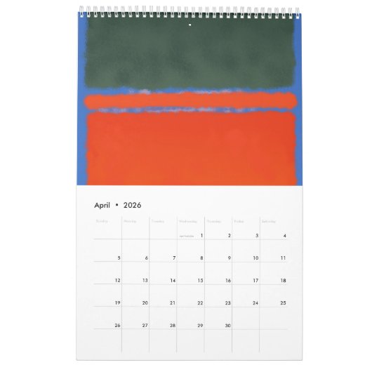 Mark Rothko art in digital style  Kalender (Apr 2026)