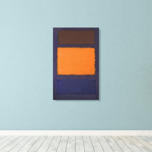 Mark Rothko - Bruin, Sinaasappel, Blauw op Maroon Canvas Afdruk (Insitu (Houten vloer))