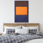 Mark Rothko - Bruin, Sinaasappel, Blauw op Maroon Canvas Afdruk (Insitu (Slaapkamer))