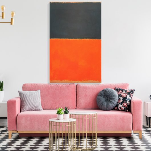 Mark Rothko - Groen en Tangerine op rood - 1956 Canvas Afdruk (Insitu (Woonkamer))