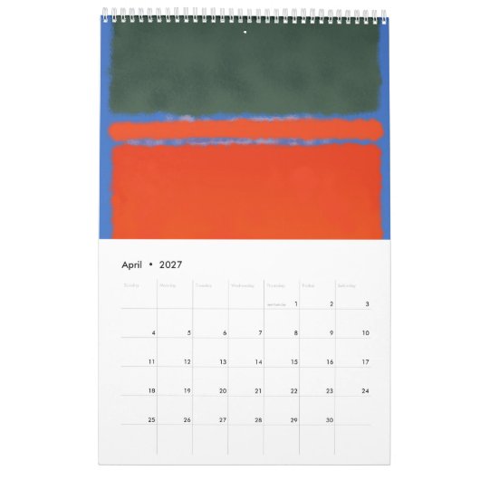 Mark Rothko-kunst in digitale stijl Kalender (Apr 2027)