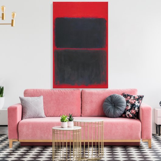 Mark Rothko - Licht rood over zwart - 1957 Canvas Afdruk (Insitu (Woonkamer))