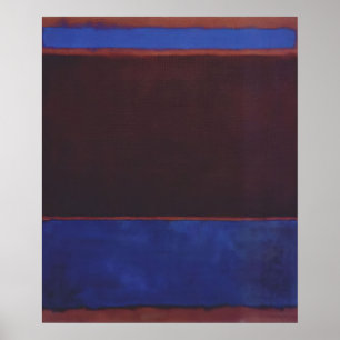 Mark Rothko - Nr. 3 (Helderblauw, bruin, donkerbla Poster