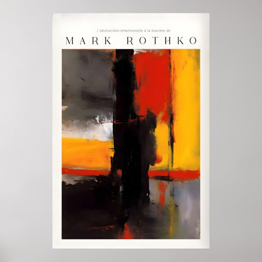 Mark Rothko stijl vette zwarte en gele abstracte Poster (Voorkant)