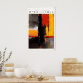 Mark Rothko stijl vette zwarte en gele abstracte Poster (Keuken)