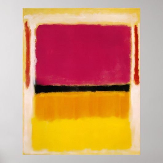 Mark Rothko - Violet, Zwart, Oranje, Geel op Wit Poster (Voorkant)