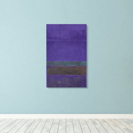 Mark Rothko - Zonder titel [Blauw, groen en bruin] Canvas Afdruk (Insitu (Houten vloer))
