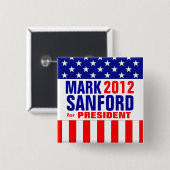 Mark Sanford Vierkante Button 5,1 Cm (Voorkant /achterkant)