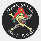 Mark Skull Pirate Radio Sticker (Voorkant)