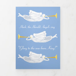 Mark the Herald Angels zingen kerstkaart Drieluik Uitnodiging