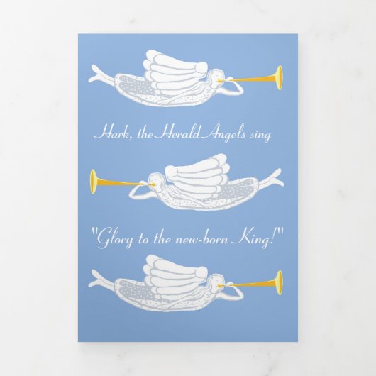 Mark the Herald Angels zingen kerstkaart Drieluik Uitnodiging (Cover)
