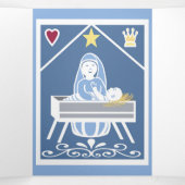 Mark the Herald Angels zingen kerstkaart Drieluik Uitnodiging (Binnenkant midden)