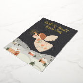 Mark the Herald Angels zingt Noordse Kerst Folie Feestdagenkaart (Gedraaid)