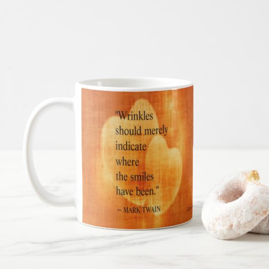 Mark Twain Birthday Quote met hart Koffiemok (Met donut)