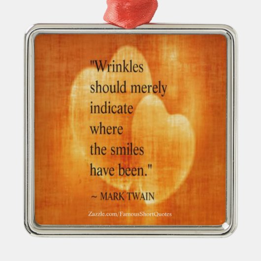 Mark Twain Birthday Quote met hart Metalen Ornament (Voorkant)