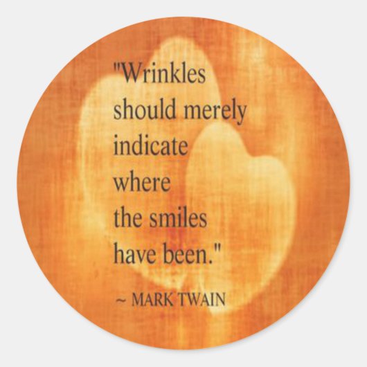 Mark Twain Birthday Quote met hart Ronde Sticker (Voorkant)
