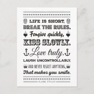 Mark Twain - Breek de regels Briefkaart