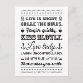 Mark Twain - Breek de regels Briefkaart