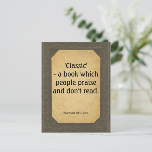 Mark Twain citeert boeken Briefkaart (Staand voorkant)