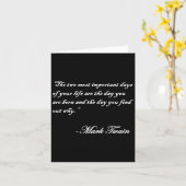 Mark Twain citeert de 2 belangrijkste dagen in je  Kaart (Gele Bloem)