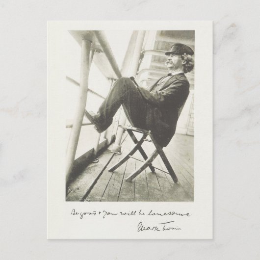 Mark Twain citeert handgeschreven Amerikaanse lite Briefkaart (Voorkant)