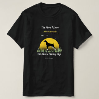 Mark Twain citeert "Hoe meer ik van mijn hond hou" T-shirt
