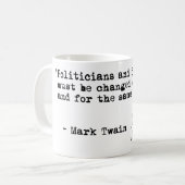 Mark Twain Coffee Mok - Politici & Diapers Quote (Voorkant links)