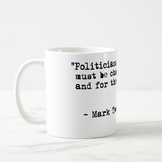 Mark Twain Coffee Mok - Politici & Diapers Quote (Links)