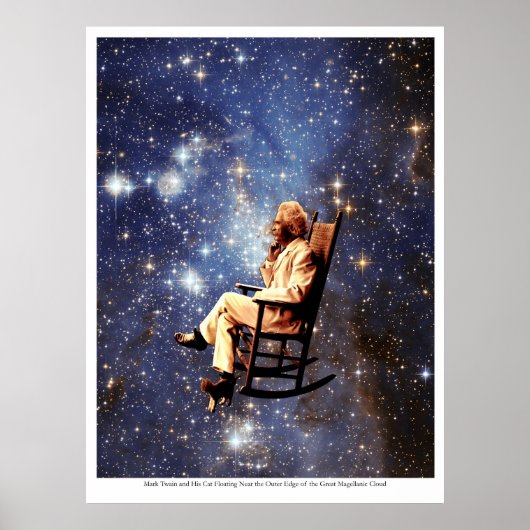 Mark Twain en zijn kat Poster (Voorkant)