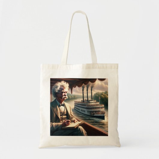 Mark Twain Famous Travel Quote Canvas tas (Voorkant)