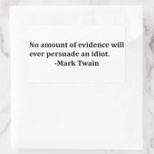 Mark Twain - Geen enkel bewijs zal ooit... Rechthoekige Sticker (Tas)