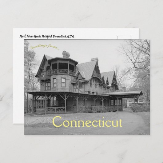 Mark Twain House Hartford Connecticut, Verenigde S Briefkaart (Voorkant / Achterkant)