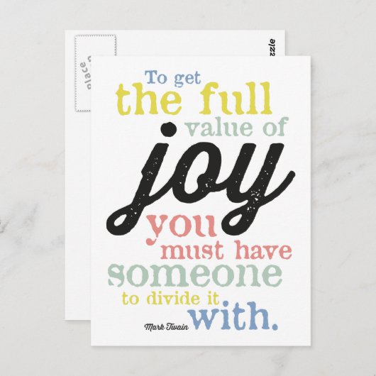 Mark Twain - Joy Briefkaart (Voorkant / Achterkant)